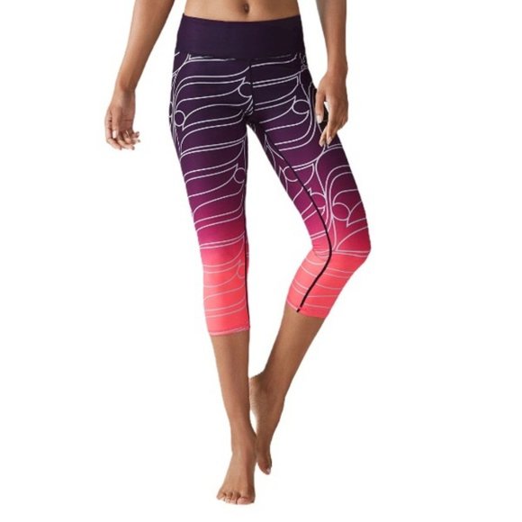 Fabletics Pants - Fabletics Pop Coral Reflective Ombre Capris